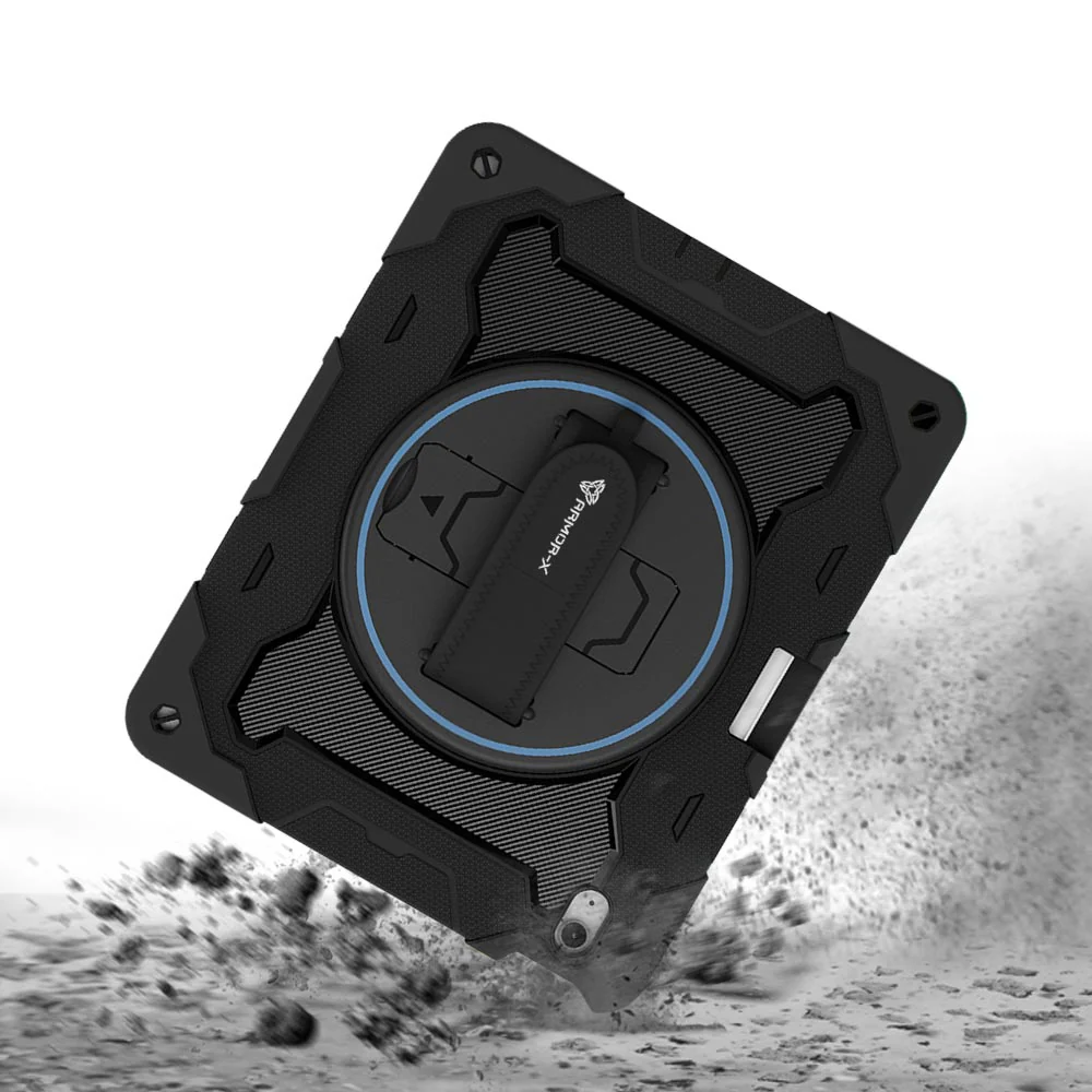 NBN-iPad-A6 | iPad Air 13 (M2) / (M3) / (M4) | Ultra 3 Layers Shockproof Rugged Case with Hand Strap and Kick-Stand - Image 9