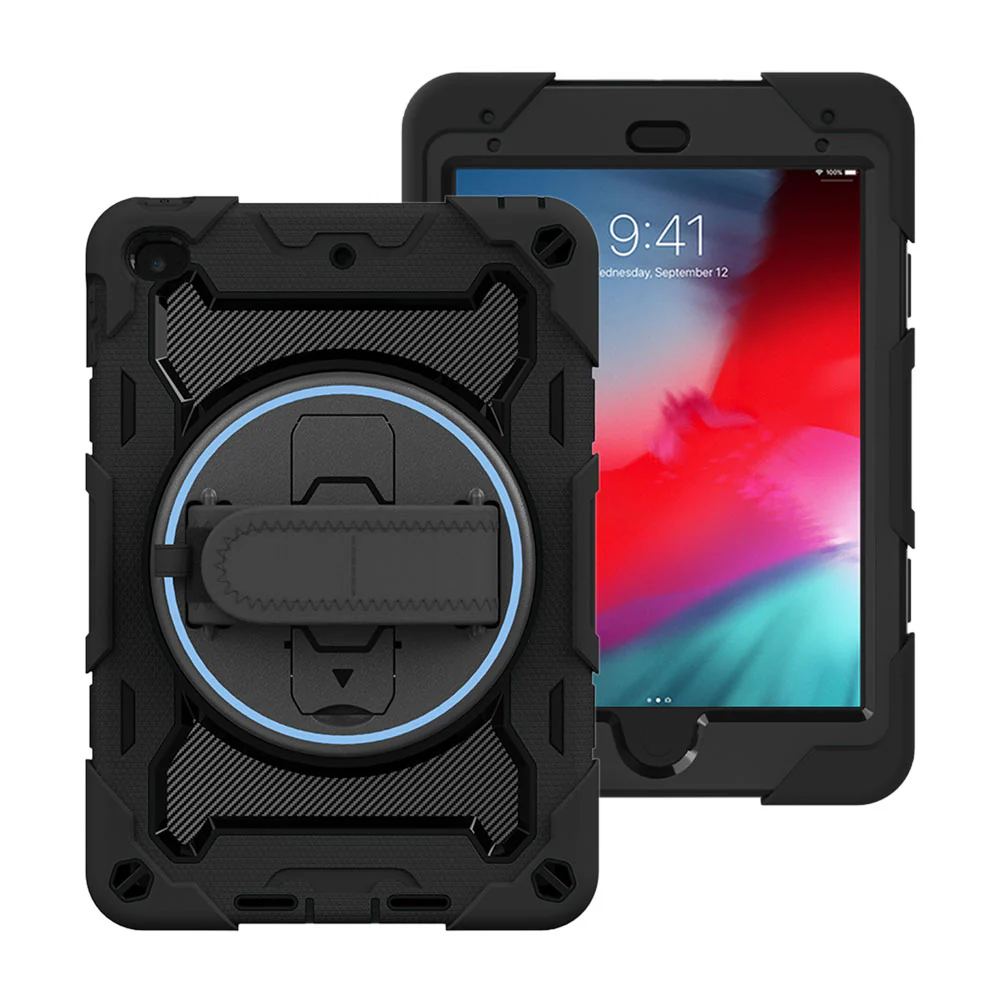 NBN-iPad-M54 | iPad mini 5 / mini 4 | Ultra 3 Layers Shockproof Rugged Case with Hand Strap and Kick-Stand