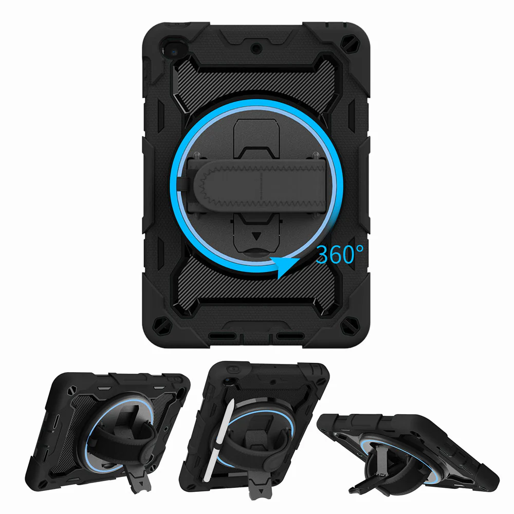 NBN-iPad-M54 | iPad mini 5 / mini 4 | Ultra 3 Layers Shockproof Rugged Case with Hand Strap and Kick-Stand - Image 10