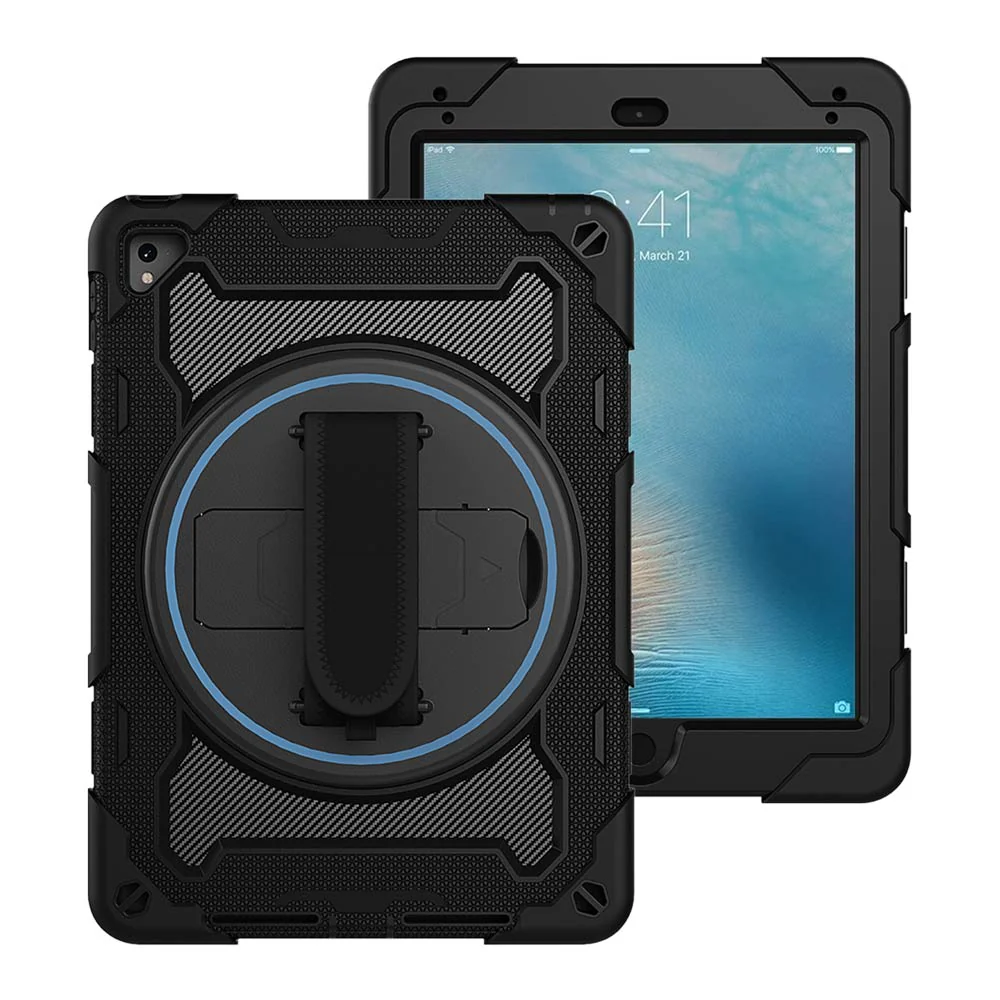 NBN-iPad-PR1 | iPad Pro 9.7 2016 | Ultra 3 Layers Shockproof Rugged Case with Hand Strap and Kick-Stand