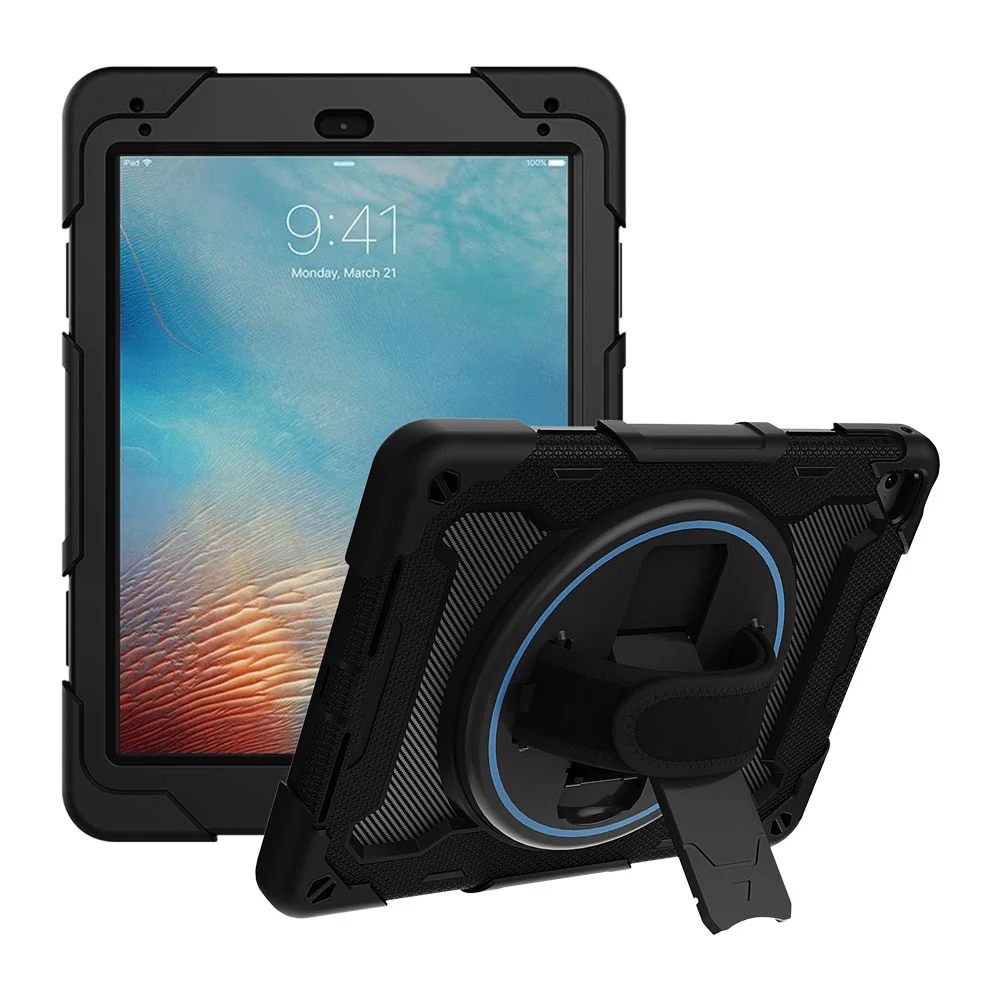 NBN-iPad-PR1 | iPad Pro 9.7 2016 | Ultra 3 Layers Shockproof Rugged Case with Hand Strap and Kick-Stand - Image 9