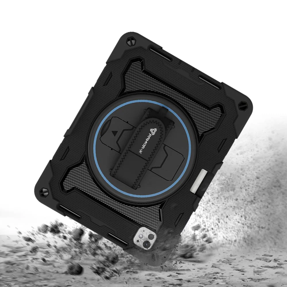 NBN-iPad-PR11PN | iPad Pro 11 (M4) / (M5) | Ultra 3 Layers Shockproof Rugged Case with Hand Strap and Kick-Stand & Built in pen holder - Image 8
