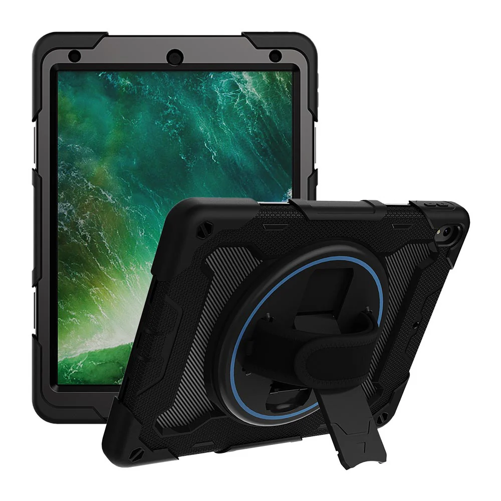 NBN-iPad-PR3 | iPad Pro 10.5 2017 | Ultra 3 Layers Shockproof Rugged Case with Hand Strap and Kick-Stand - Image 9