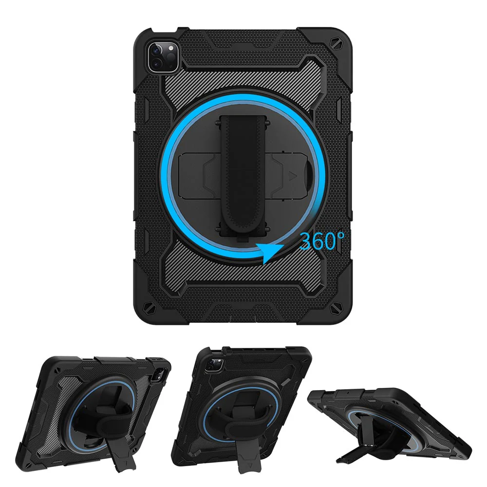 NBN-iPad-PR6 | iPad Pro 11 ( 1st / 2nd / 3rd / 4th Gen. ) 2018 / 2020 / 2021 / 2022 | Ultra 3 Layers Shockproof Rugged Case with Hand Strap and Kick-Stand - Image 10