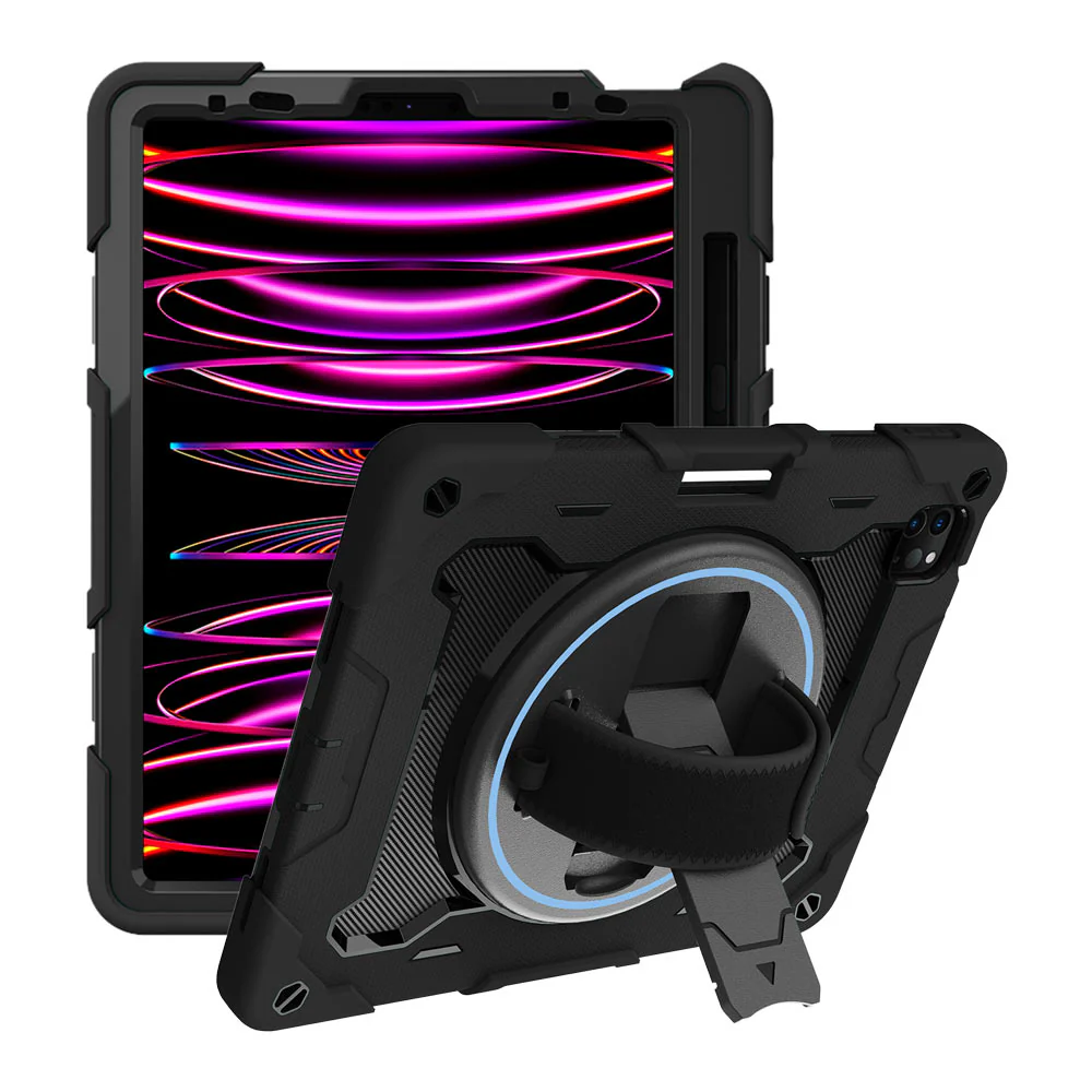 NBN-iPad-PR6PN | iPad Pro 11 ( 1st / 2nd / 3rd / 4th Gen. ) 2018 / 2020 / 2021 / 2022 | Ultra 3 Layers Shockproof Rugged Case with Hand Strap and Kick-Stand & Built in pen holder - Image 9
