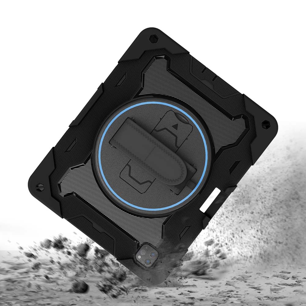 NBN-iPad-PR7 | iPad Pro 12.9 ( 3rd / 4th / 5th / 6th Gen. ) 2018 / 2020 / 2021 / 2022 | Ultra 3 Layers Shockproof Rugged Case with Hand Strap and Kick-Stand - Image 9
