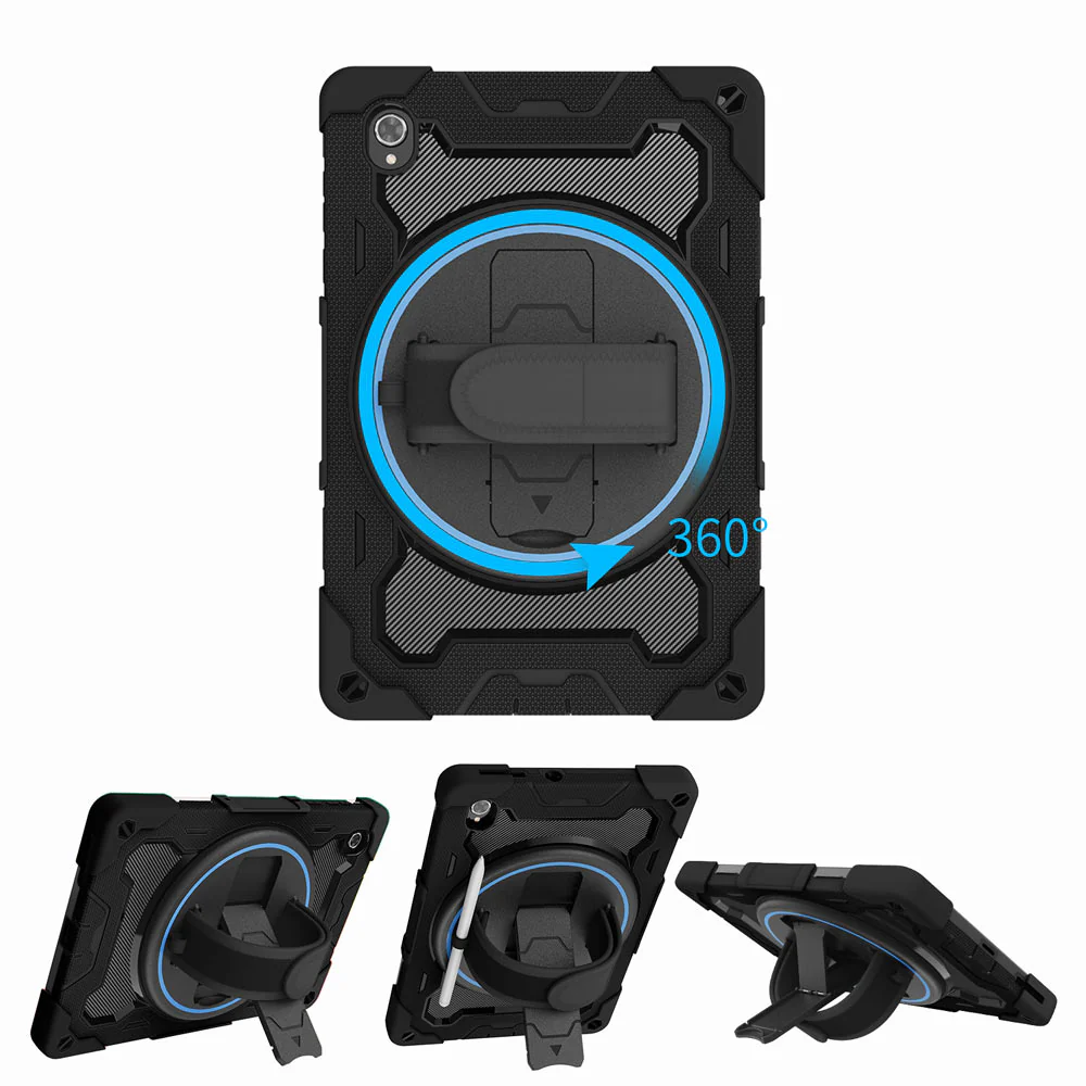 NBN-LN-K10 | Lenovo Tab K10 ( TB-X6C6F/X/L TB-X6C6NBF/X/L ) | Ultra 3 Layers Shockproof Rugged Case with Hand Strap and Kick-Stand - Image 10