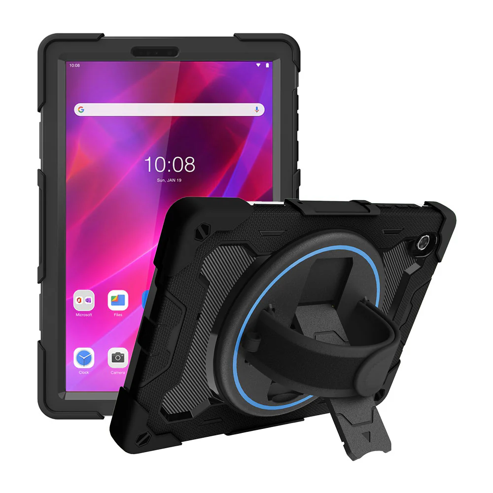 NBN-LN-K10 | Lenovo Tab K10 ( TB-X6C6F/X/L TB-X6C6NBF/X/L ) | Ultra 3 Layers Shockproof Rugged Case with Hand Strap and Kick-Stand - Image 9