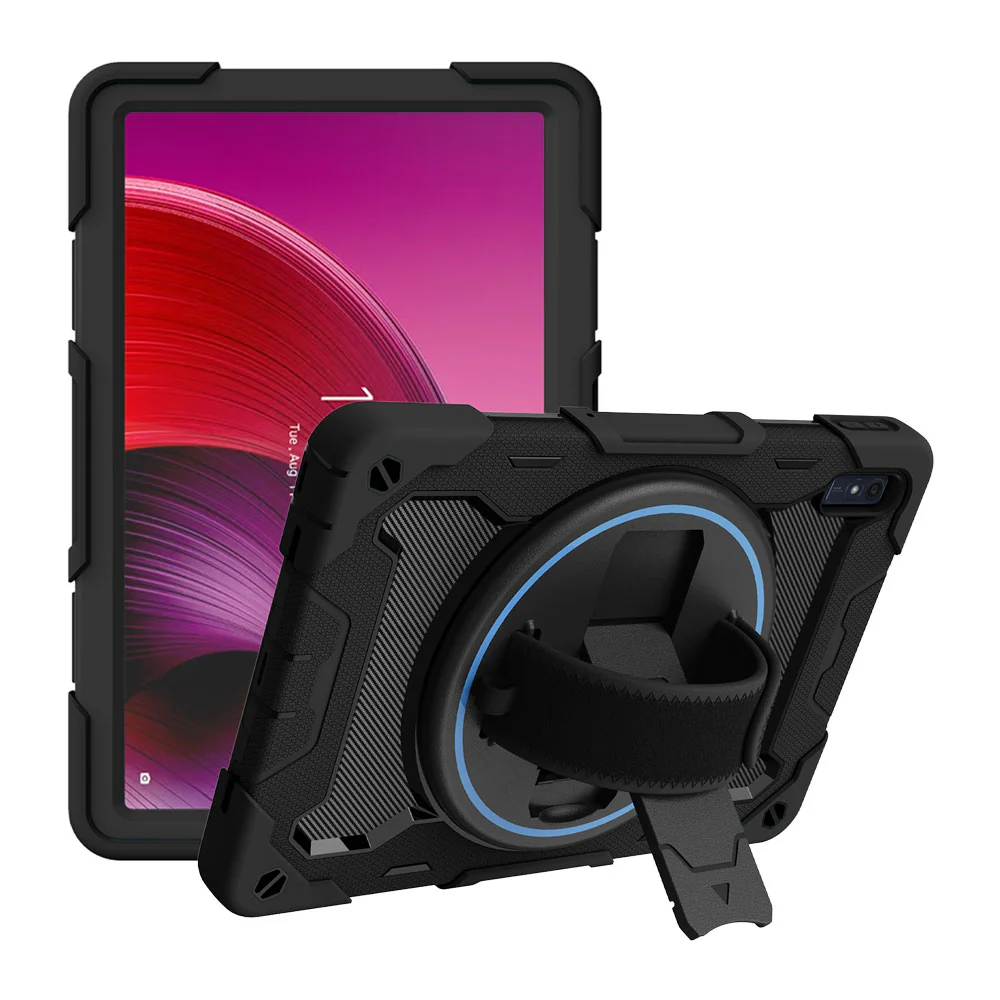 NBN-LN-M105G | Lenovo Tab M10 5G TB360 | Ultra 3 Layers Shockproof Rugged Case with Hand Strap and Kick-Stand - Image 9