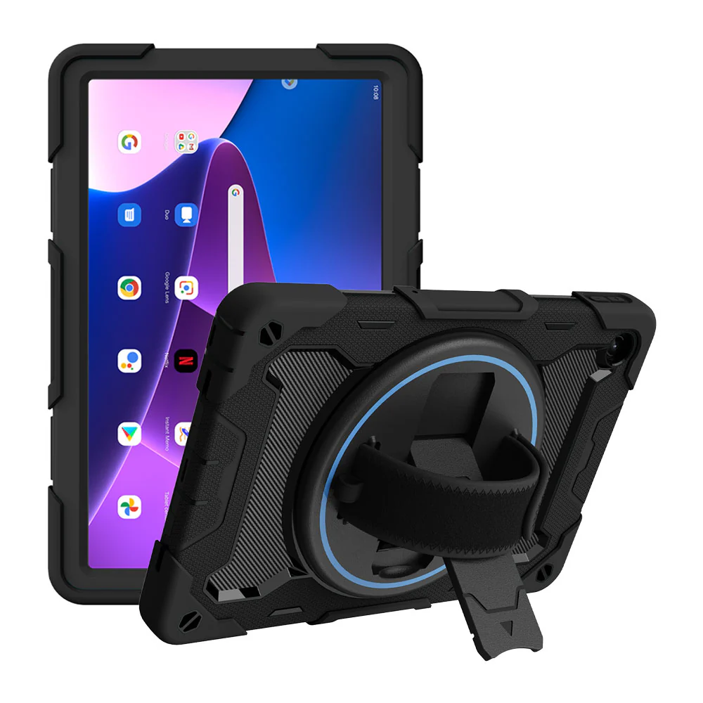 NBN-LN-M10P3 | Lenovo Tab M10 Plus ( Gen3 ) TB125 / TB128 | Ultra 3 Layers Shockproof Rugged Case with Hand Strap and Kick-Stand - Image 10