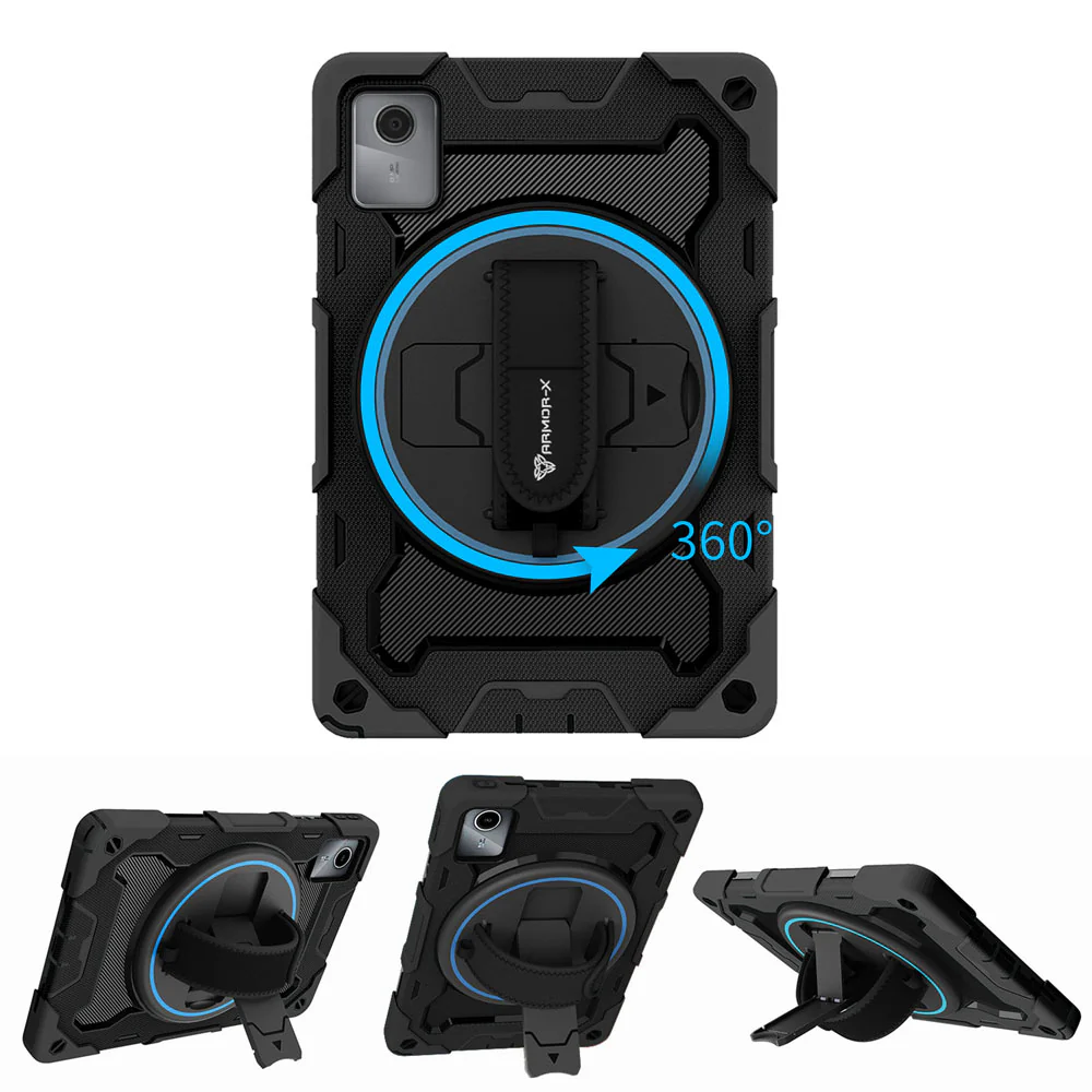 NBN-LN-M11 | Lenovo Tab M11 / K11 TB330 | Ultra 3 Layers Shockproof Rugged Case with Hand Strap and Kick-Stand - Image 10