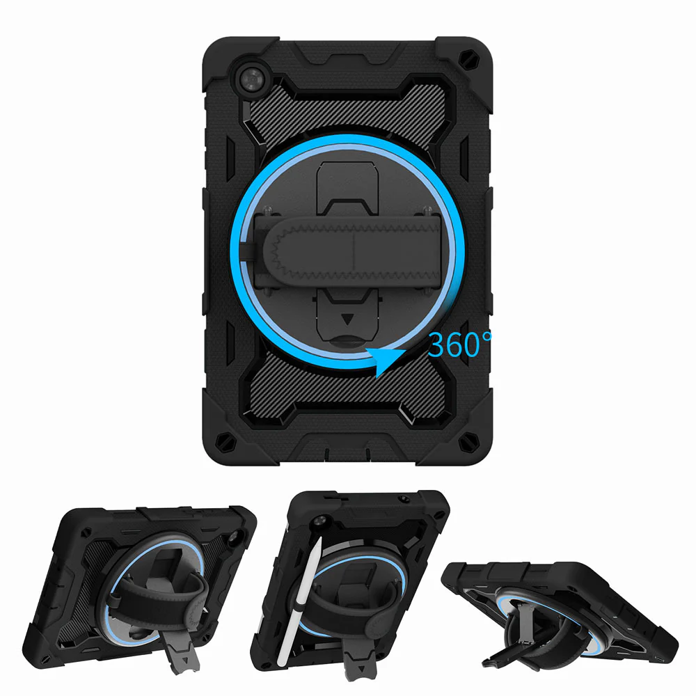 NBN-LN-M8G3 | Lenovo Tab M8 (3rd Gen) TB-8506 | Ultra 3 Layers Shockproof Rugged Case with Hand Strap and Kick-Stand - Image 10