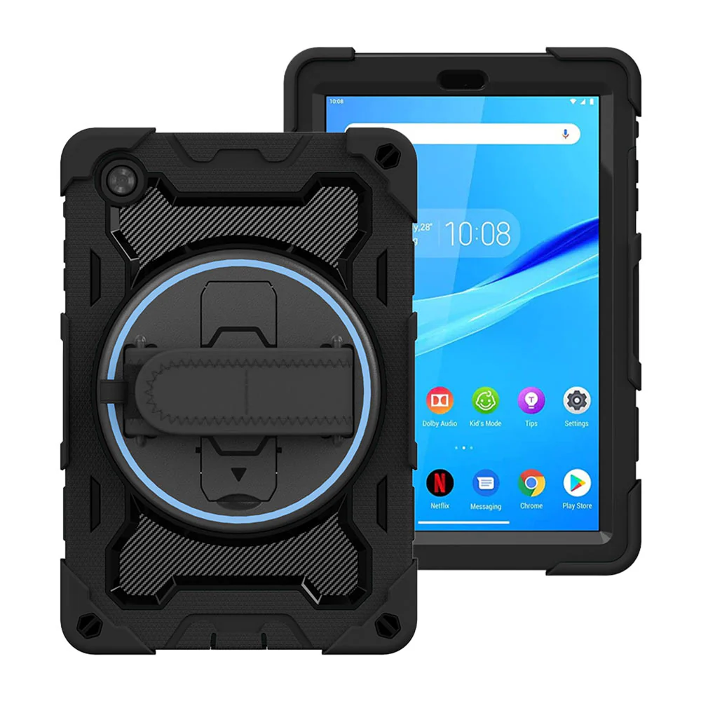 NBN-LN-M8HD | Lenovo Tab M8 (HD) TB-8505 | Ultra 3 Layers Shockproof Rugged Case with Hand Strap and Kick-Stand