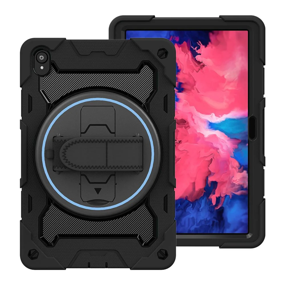 NBN-LN-P11 | Lenovo Tab P11 TB-J606 | Ultra 3 Layers Shockproof Rugged Case with Hand Strap and Kick-Stand