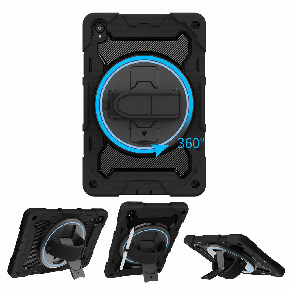 NBN-LN-P11 | Lenovo Tab P11 TB-J606 | Ultra 3 Layers Shockproof Rugged Case with Hand Strap and Kick-Stand - Image 11