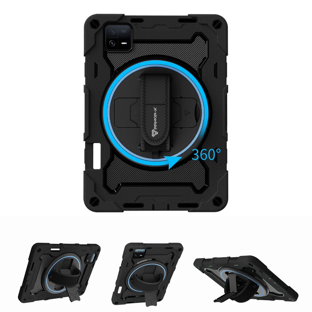 NBN-Mi-PAD6 | Xiaomi Pad 6 / 6 Pro | Ultra 3 Layers Shockproof Rugged Case with Hand Strap and Kick-Stand - Image 10