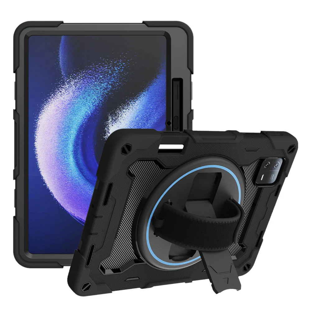 NBN-Mi-PAD6 | Xiaomi Pad 6 / 6 Pro | Ultra 3 Layers Shockproof Rugged Case with Hand Strap and Kick-Stand - Image 9