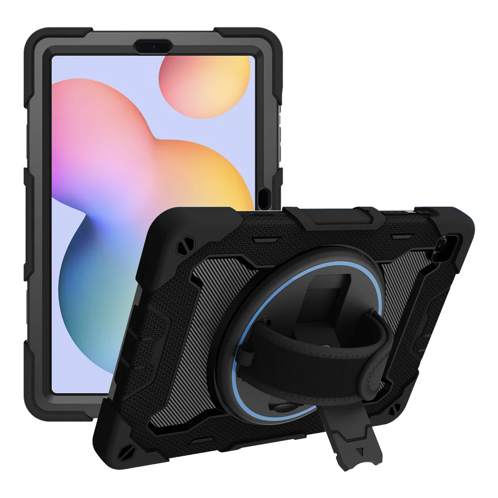 NBN-SS-P610 | Samsung Galaxy Tab S6 Lite SM-P620 P625 (2024) / SM-P613 P619 (2022) / SM-P610 P615 (2020) | Ultra 3 Layers Shockproof Rugged Case with Hand Strap and Kick-Stand - Image 9