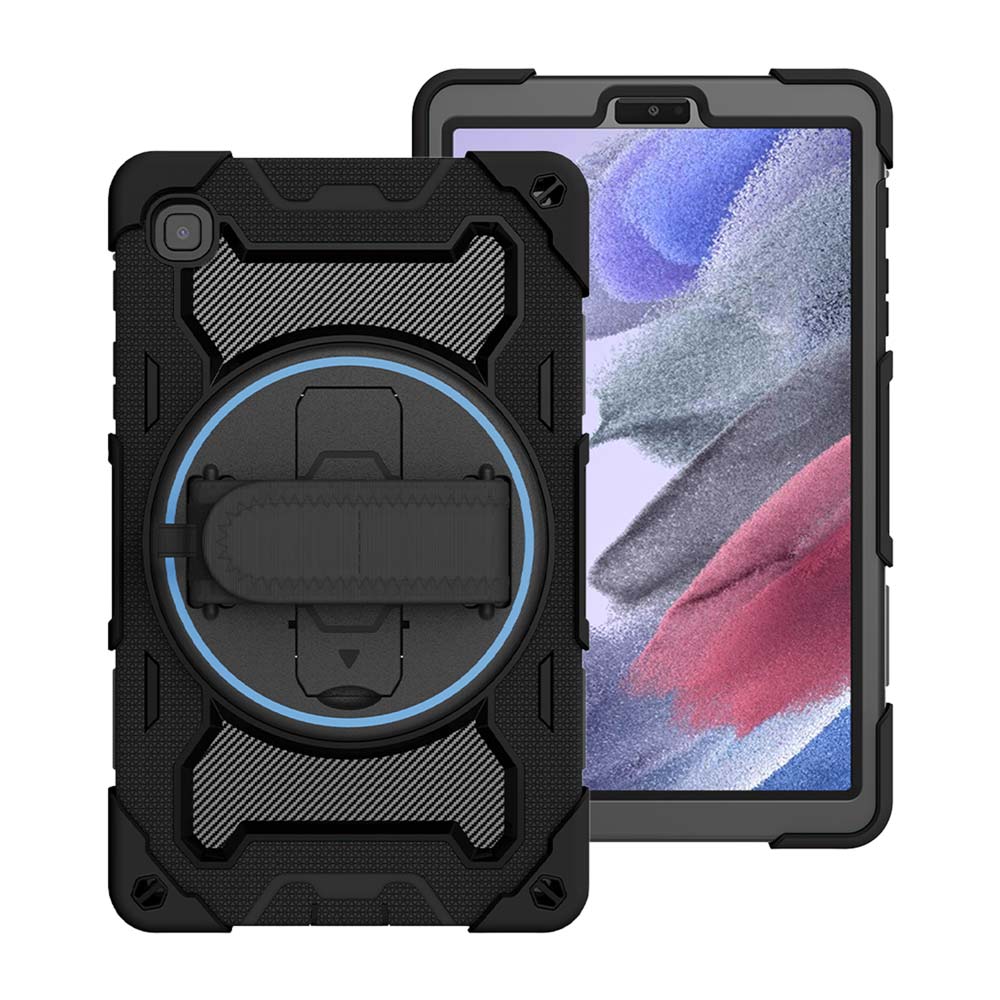 NBN-SS-T225 | Samsung Galaxy Tab A7 Lite SM-T225 / SM-T220 / SM-T225N / SM-T227U | Ultra 3 Layers Shockproof Rugged Case with Hand Strap and Kick-Stand