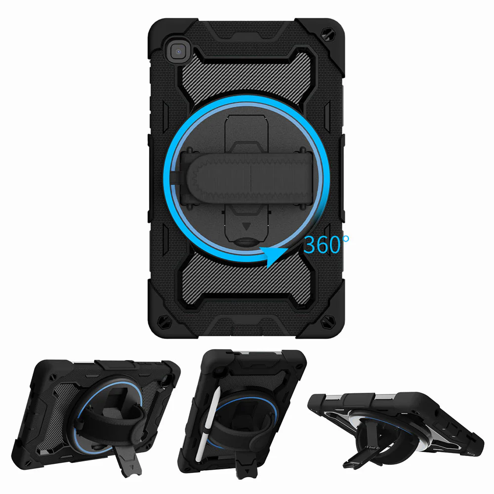 NBN-SS-T225 | Samsung Galaxy Tab A7 Lite SM-T225 / SM-T220 / SM-T225N / SM-T227U | Ultra 3 Layers Shockproof Rugged Case with Hand Strap and Kick-Stand - Image 10