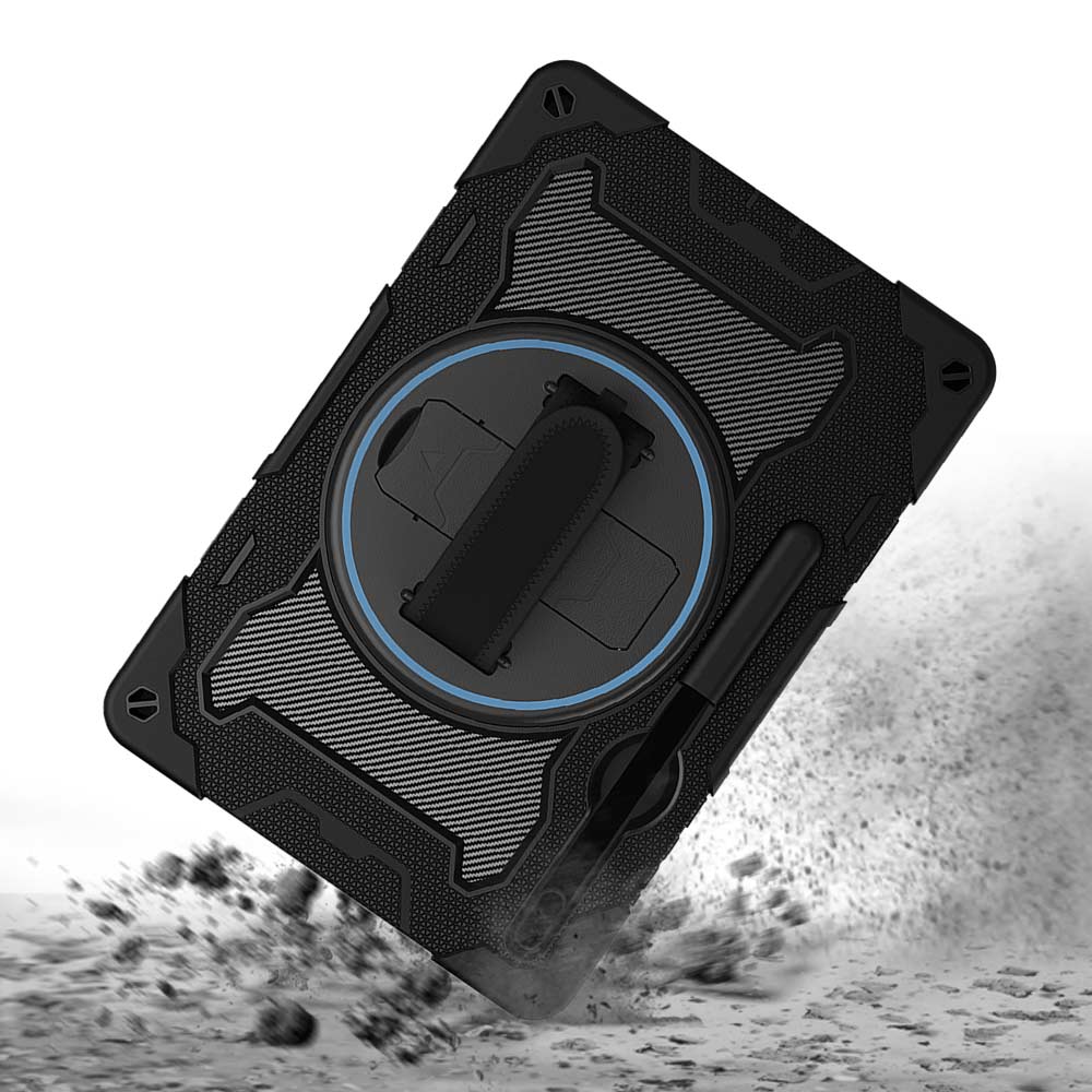 NBN-SS-T970 | Samsung Galaxy Tab S7 FE SM-T730 / T733 / T736B / T735NZ | Ultra 3 Layers Shockproof Rugged Case with Hand Strap and Kick-Stand - Image 8