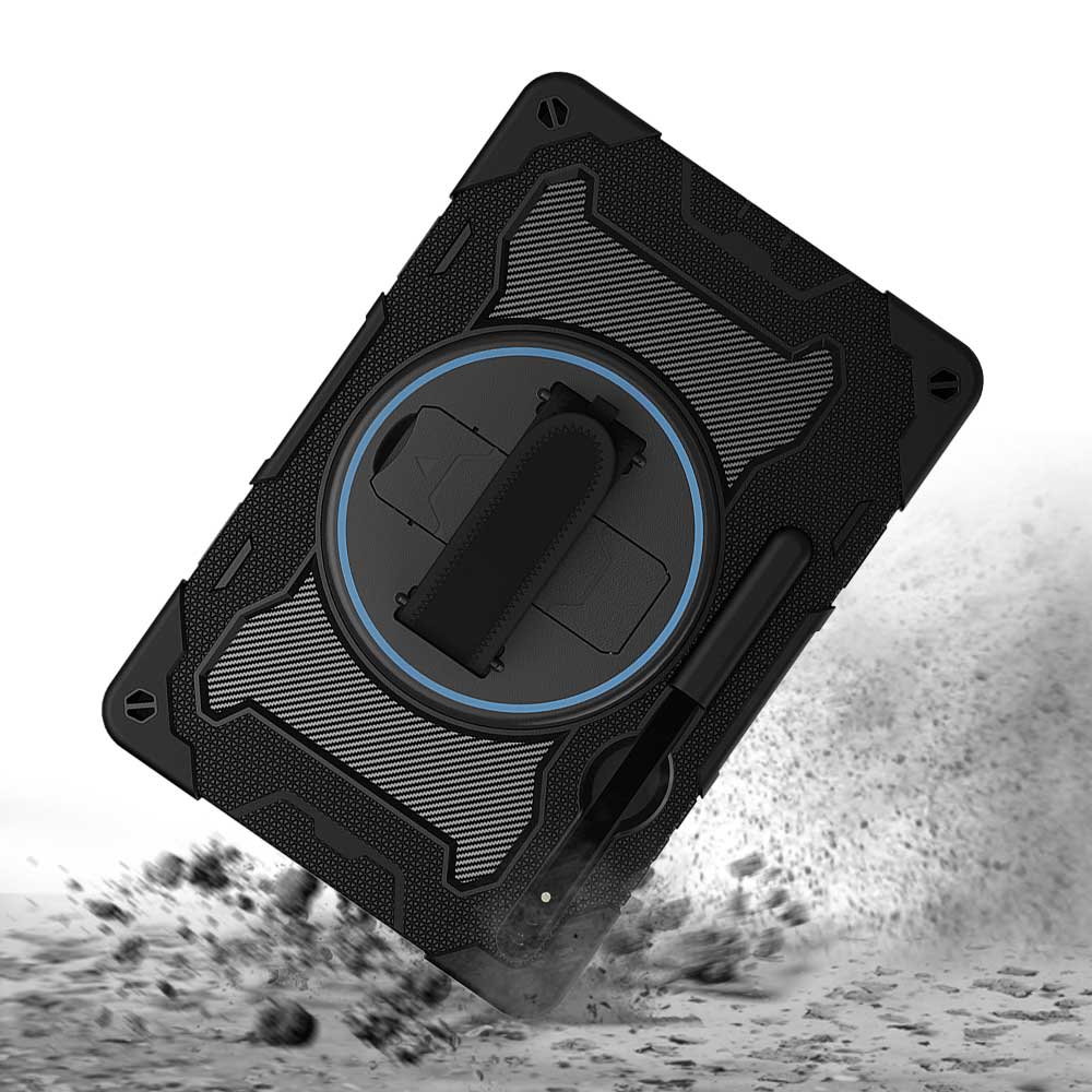 NBN-SS-T970 | Samsung Galaxy Tab S7 Plus S7+ SM-T970 / T975 / T976B | Ultra 3 Layers Shockproof Rugged Case with Hand Strap and Kick-Stand - Image 8