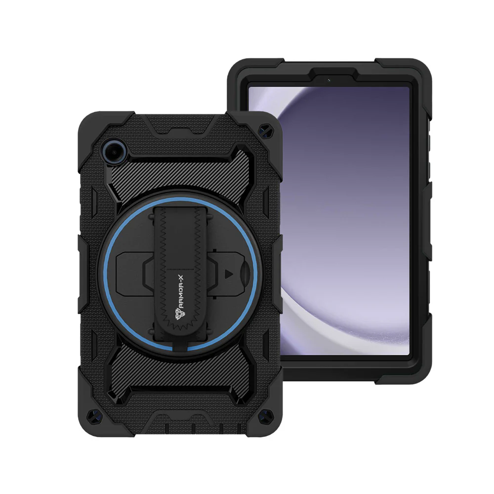 NBN-SS-X110 | Samsung Galaxy Tab A9 ( 8.7" ) SM-X110 / SM-X115 | Ultra 3 Layers Shockproof Rugged Case with Hand Strap and Kick-Stand