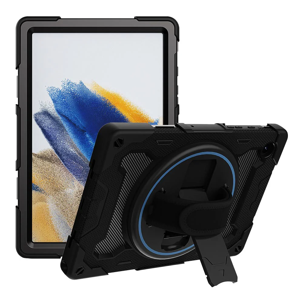 NBN-SS-X205 | Samsung Galaxy Tab A8 SM-X200 / X205 | Ultra 3 Layers Shockproof Rugged Case with Hand Strap and Kick-Stand - Image 9