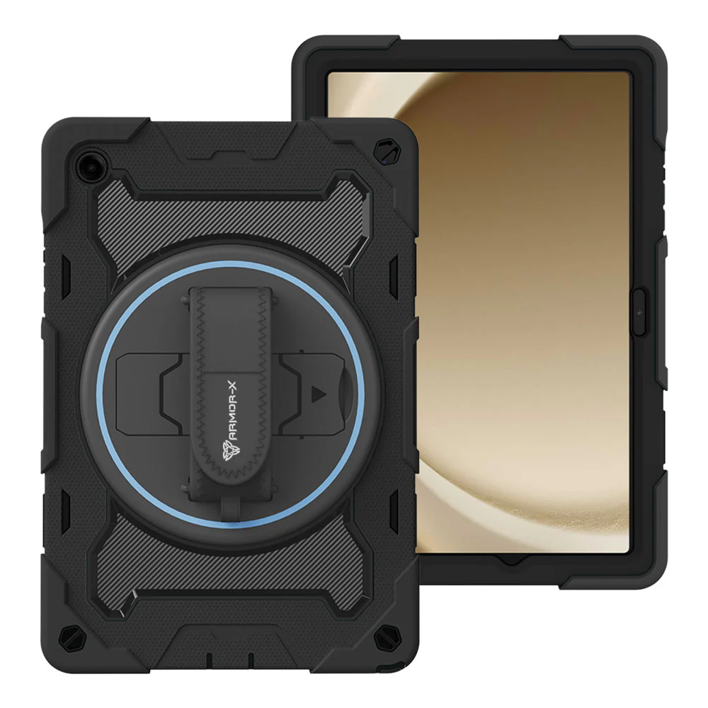 NBN-SS-X210 | Samsung Galaxy Tab A9+ A9 Plus ( 11" ) SM-X210 / SM-X215 / SM-X216 | Ultra 3 Layers Shockproof Rugged Case with Hand Strap and Kick-Stand
