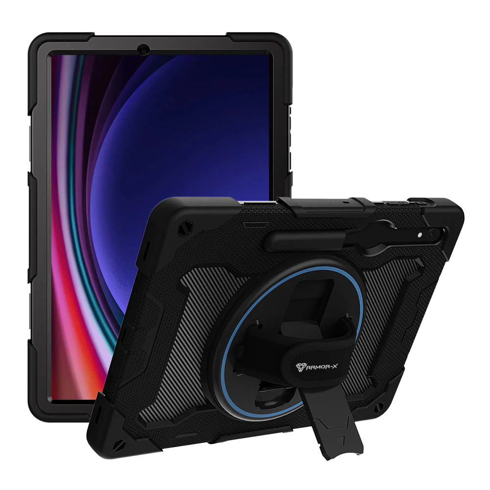 NBN-SS-X710 | Samsung Galaxy Tab S10 FE SM-X520 X526 X528 / S10 Lite SM-X400 X406 | Ultra 3 Layers Shockproof Rugged Case with Hand Strap and Kick-Stand - Image 10
