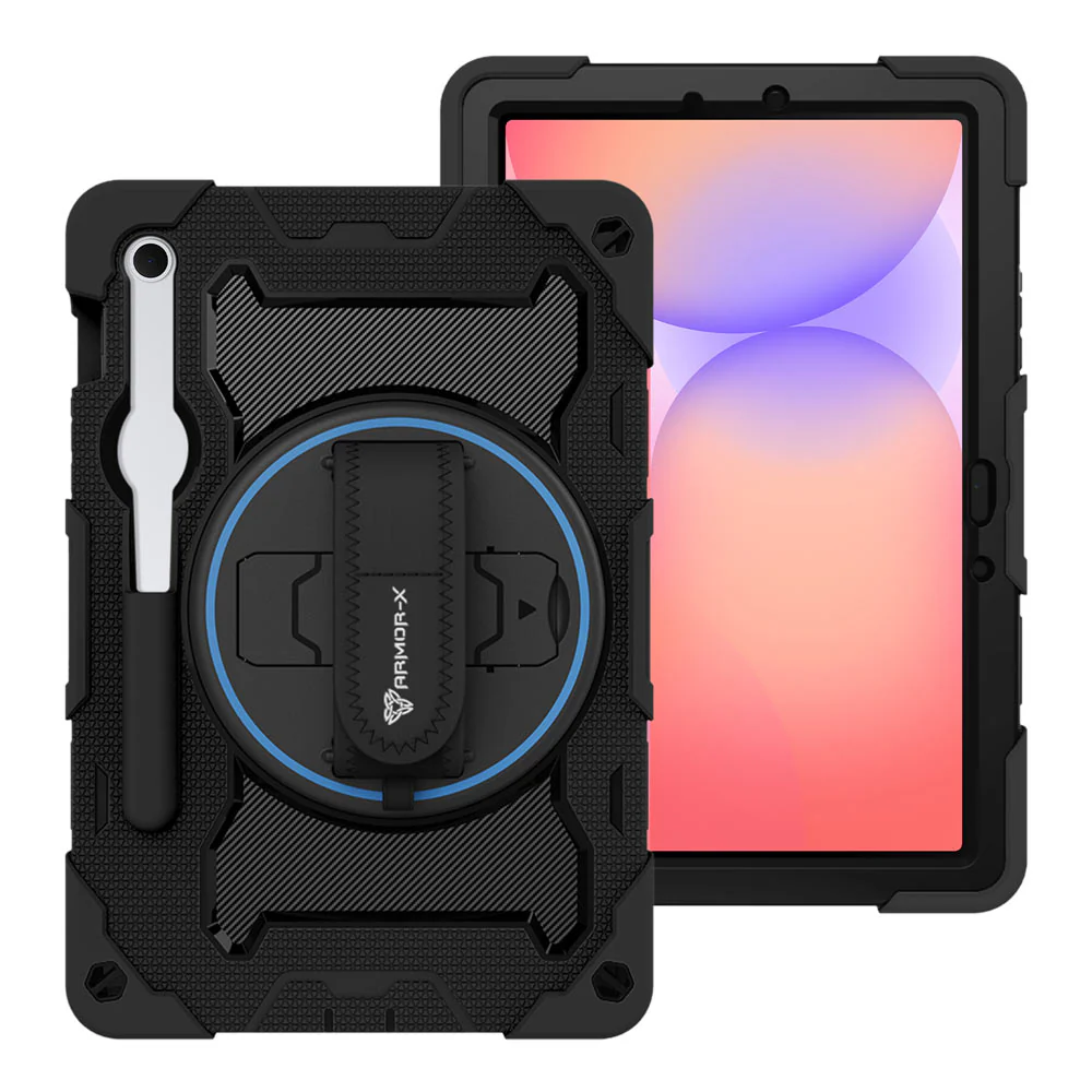 NBN-SS-X710 | Samsung Galaxy Tab S10 FE SM-X520 X526 X528 / S10 Lite SM-X400 X406 | Ultra 3 Layers Shockproof Rugged Case with Hand Strap and Kick-Stand - Image 2