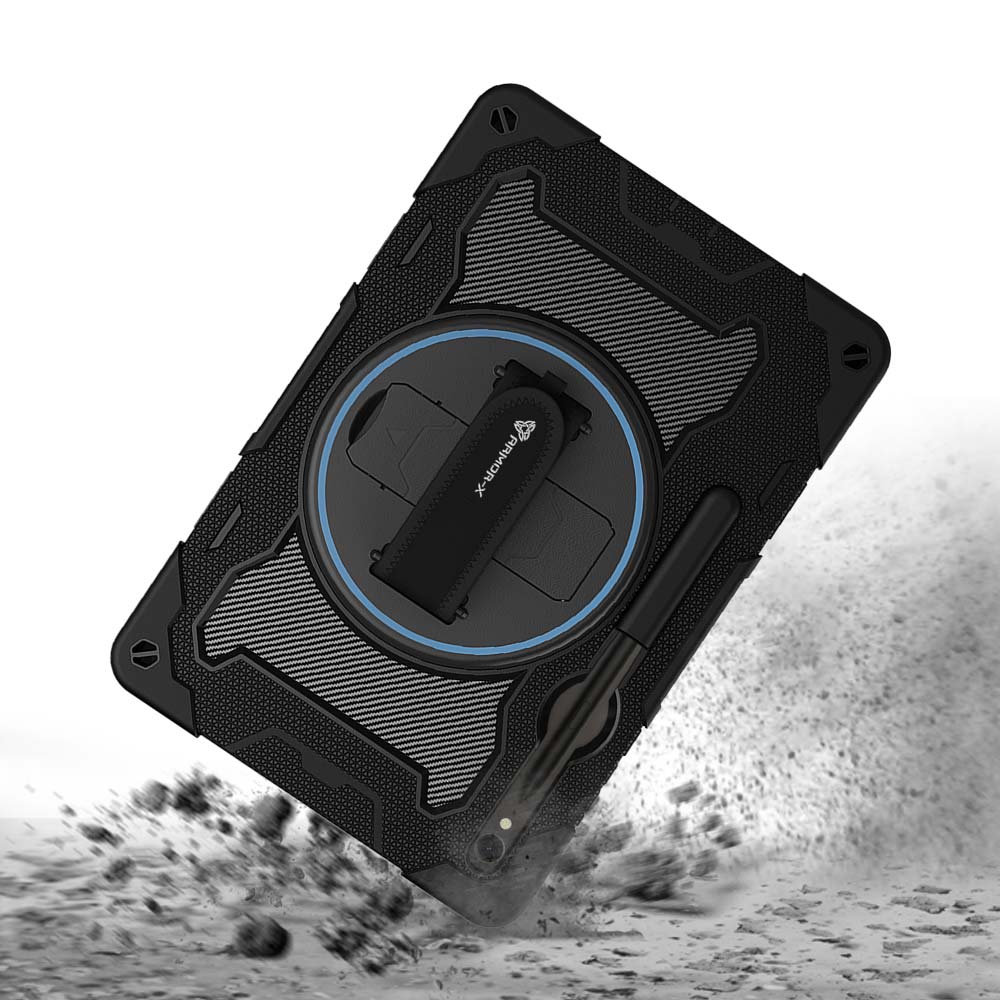NBN-SS-X710 | Samsung Galaxy Tab S10 FE SM-X520 X526 X528 / S10 Lite SM-X400 X406 | Ultra 3 Layers Shockproof Rugged Case with Hand Strap and Kick-Stand - Image 9