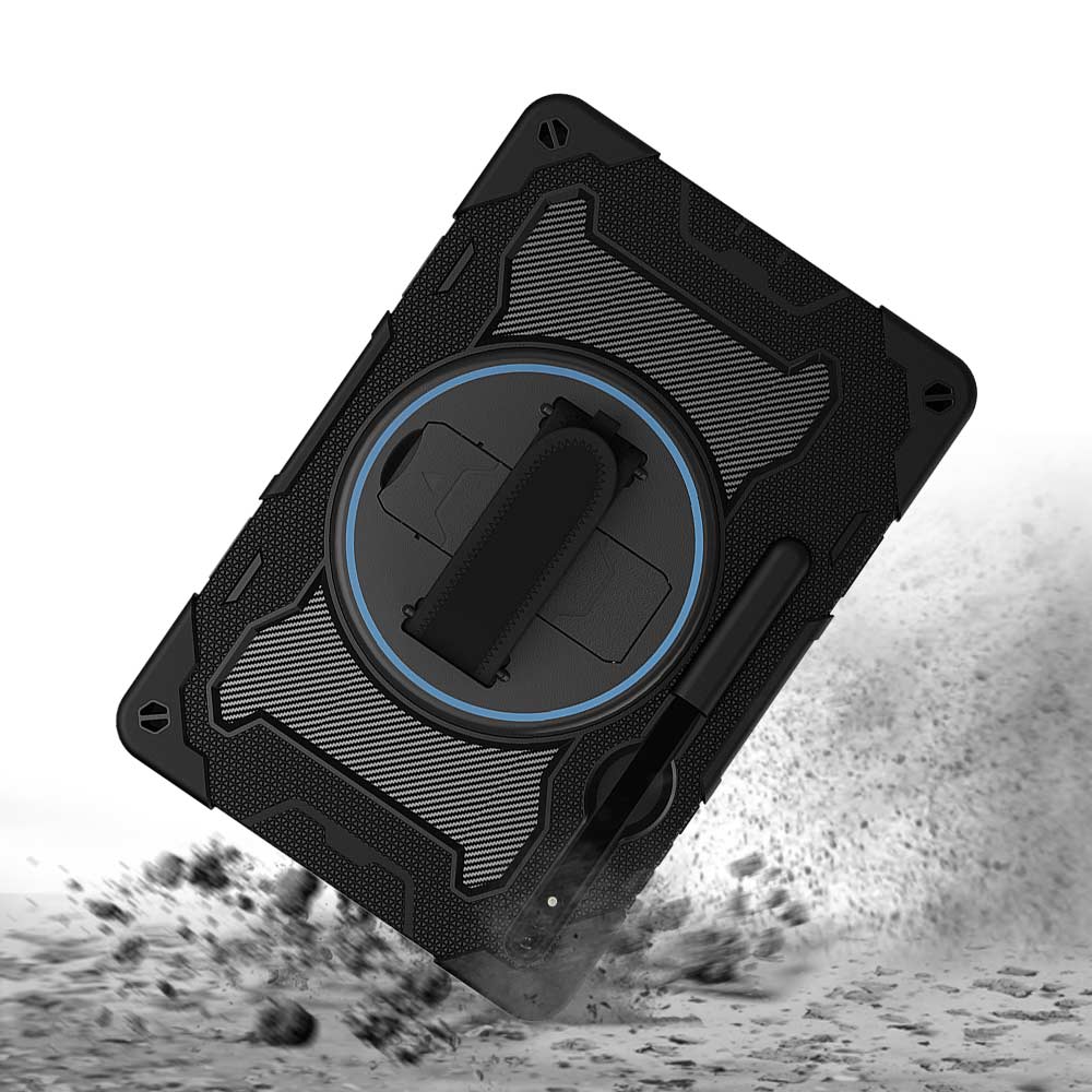 NBN-SS-X710 | Samsung Galaxy Tab S7 SM-T870 / SM-T875 / SM-T876B | Ultra 3 Layers Shockproof Rugged Case with Hand Strap and Kick-Stand - Image 8