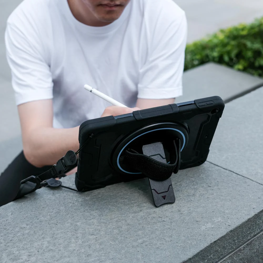 NBN-SS-X810 | Samsung Galaxy Tab S10+ S10 Plus SM-X820 / X826B | Ultra 3 Layers Shockproof Rugged Case with Hand Strap and Kick-Stand - Image 6