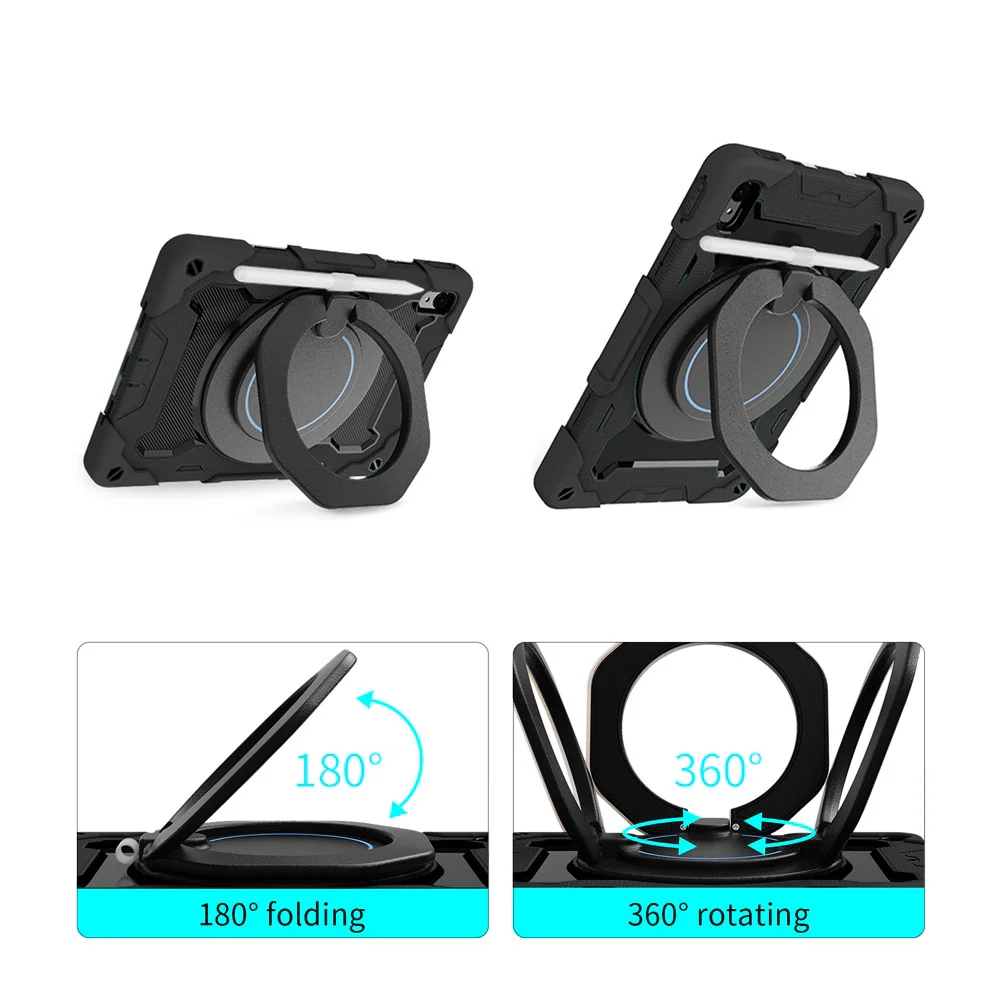 NON-HW-MTP_DBR | Huawei MatePad 11 (2023) DBR-W10 | Rugged Case with Kick-Stand & Folding Grip - Image 2