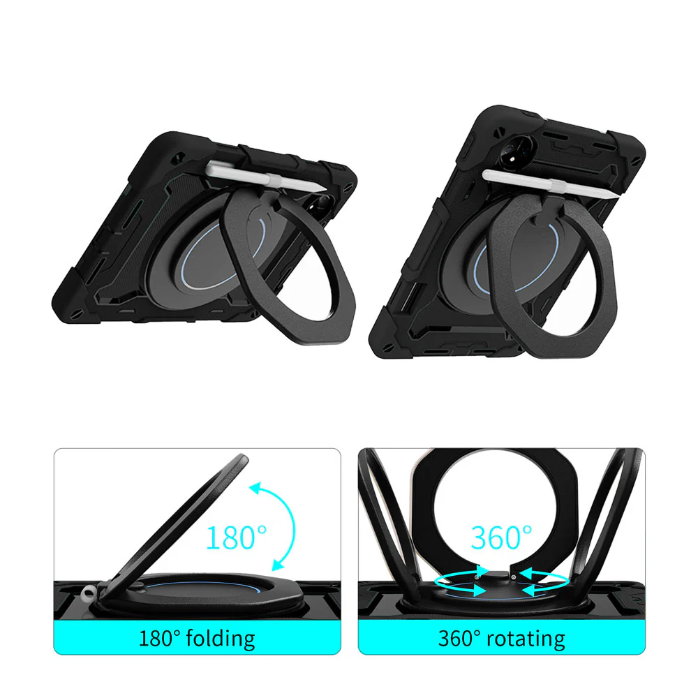 NON-HW-MTPP-11 | Huawei MatePad Pro 11 (2022) | Rugged Case with Kick-Stand & Folding Grip & Pencil Holder - Image 2