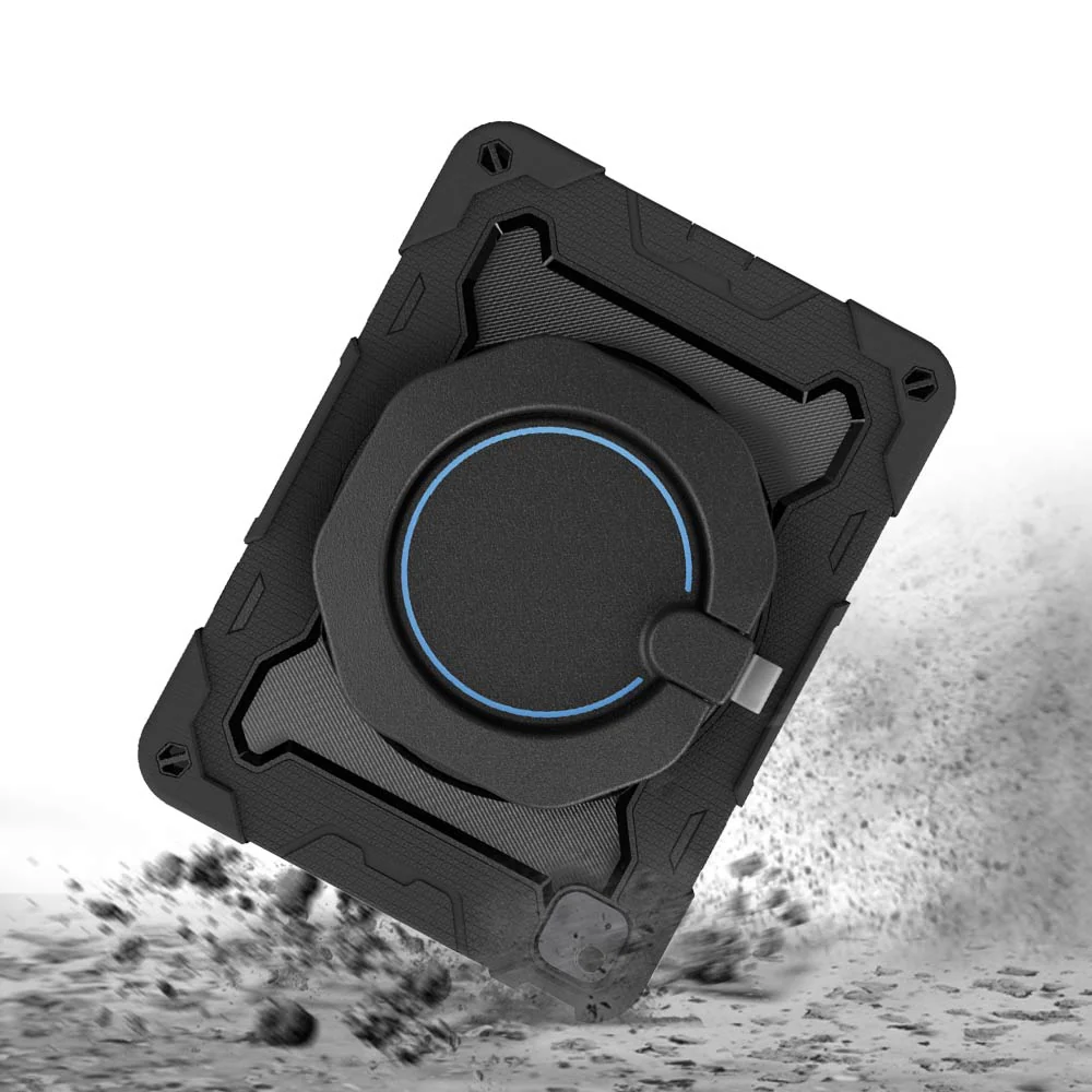 NON-iPad-A4 | iPad Air 4 2020 / iPad Air 5 2022 | Rugged Case with Kick-Stand & Folding Grip & Pencil Holder - Image 4