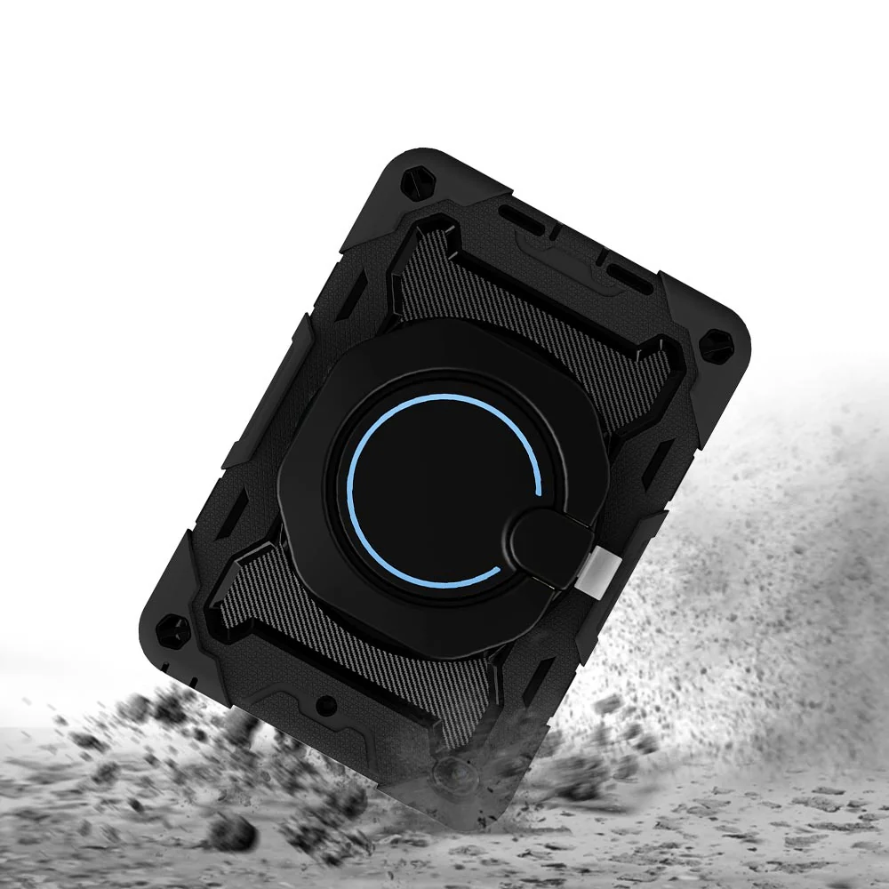 NON-iPad-M54 | iPad mini 5 / mini 4 | Rugged Case with Kick-Stand & Folding Grip & Pencil Holder - Image 4