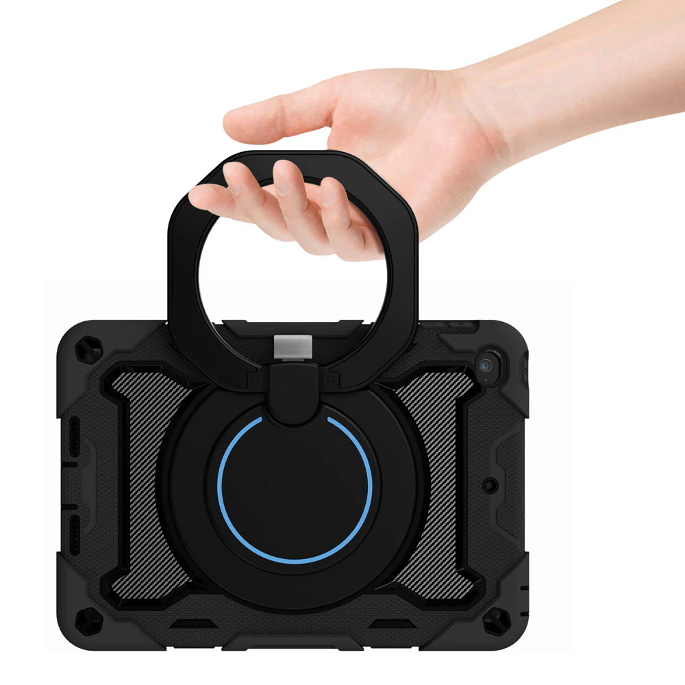 NON-iPad-M54 | iPad mini 5 / mini 4 | Rugged Case with Kick-Stand & Folding Grip & Pencil Holder - Image 7