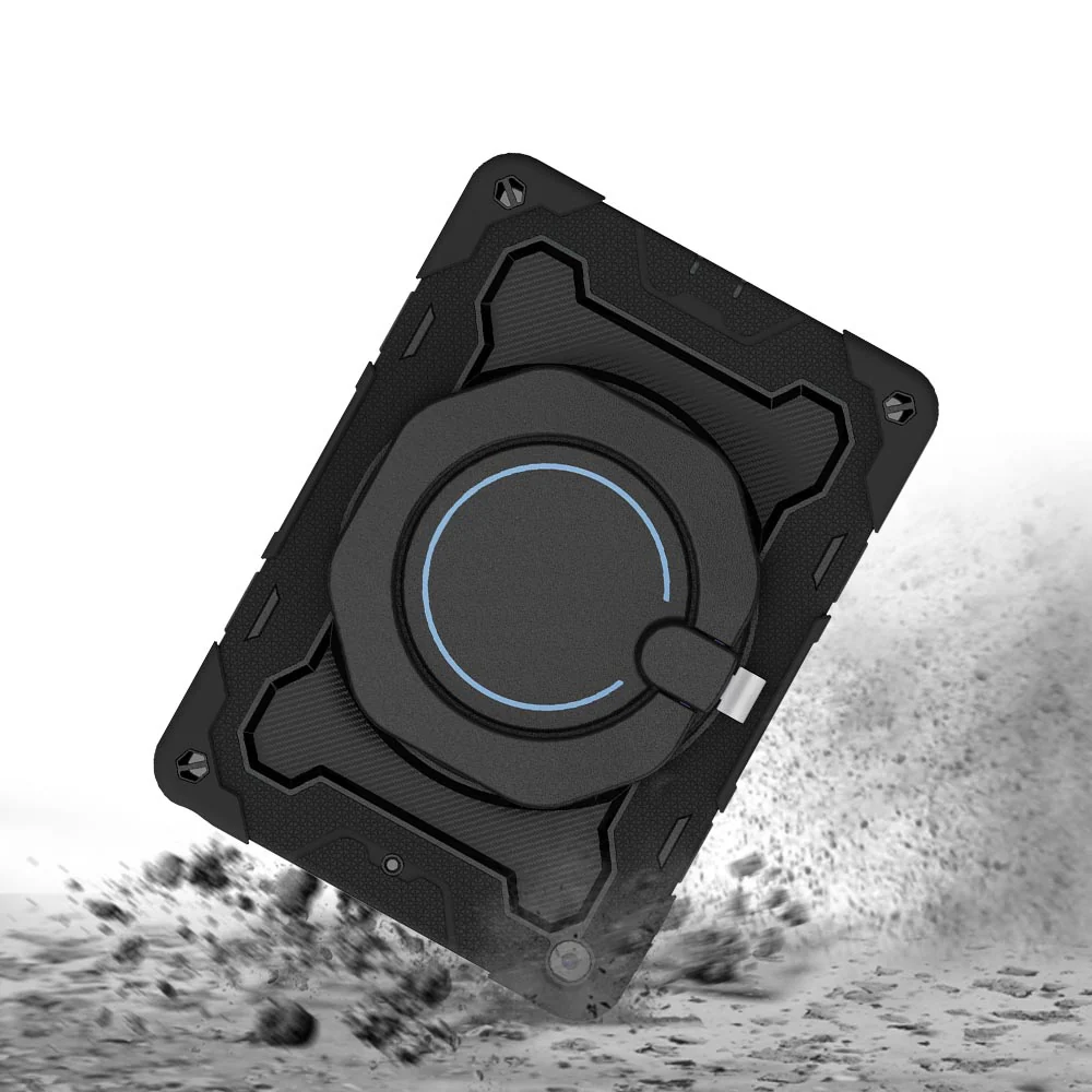 NON-iPad-N3 | iPad 10.2 (7th & 8th & 9th Gen.) 2019 / 2020 / 2021 | Rugged Case with Kick-Stand & Folding Grip & Pencil Holder - Image 4