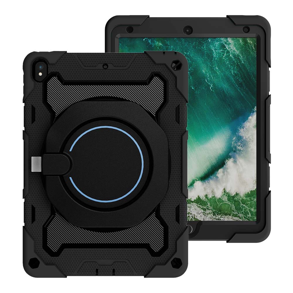 NON-iPad-PR3 | iPad Pro 10.5 2017 | Rugged Case with Kick-Stand & Folding Grip & Pencil Holder