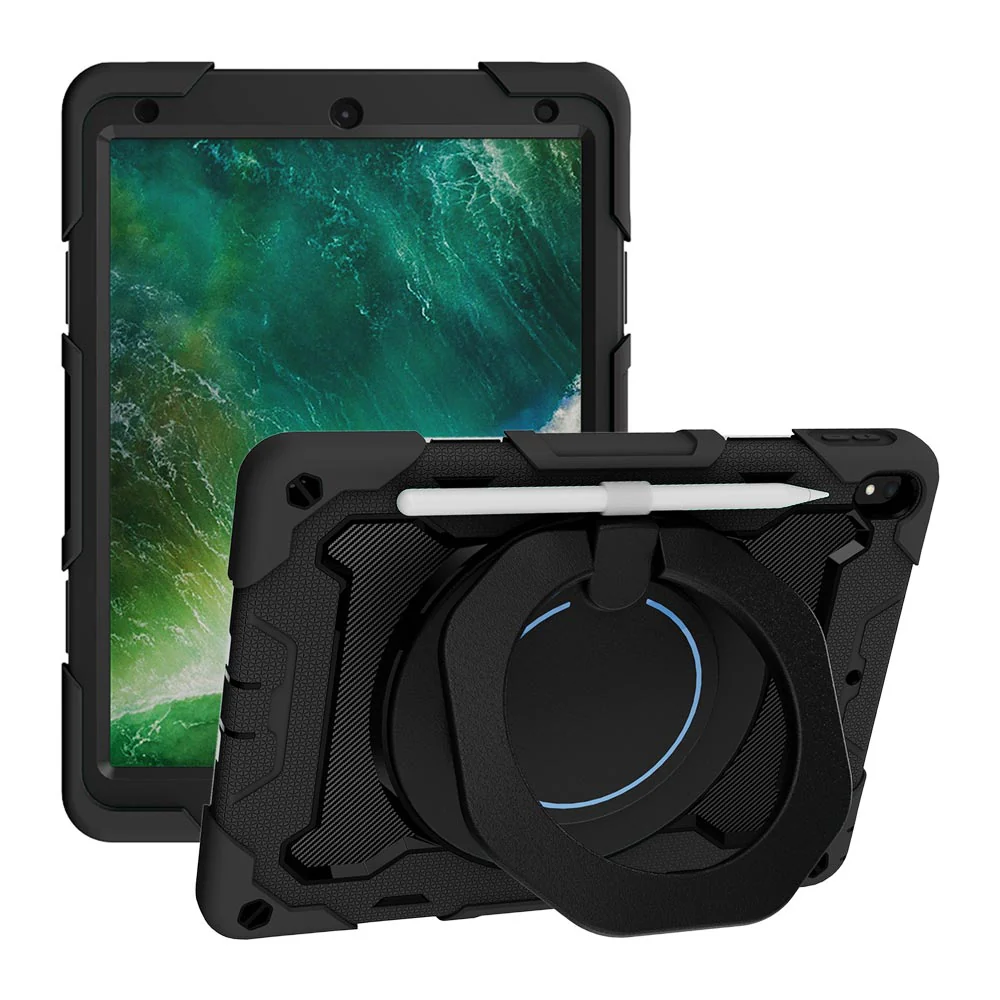 NON-iPad-PR3 | iPad Pro 10.5 2017 | Rugged Case with Kick-Stand & Folding Grip & Pencil Holder - Image 5