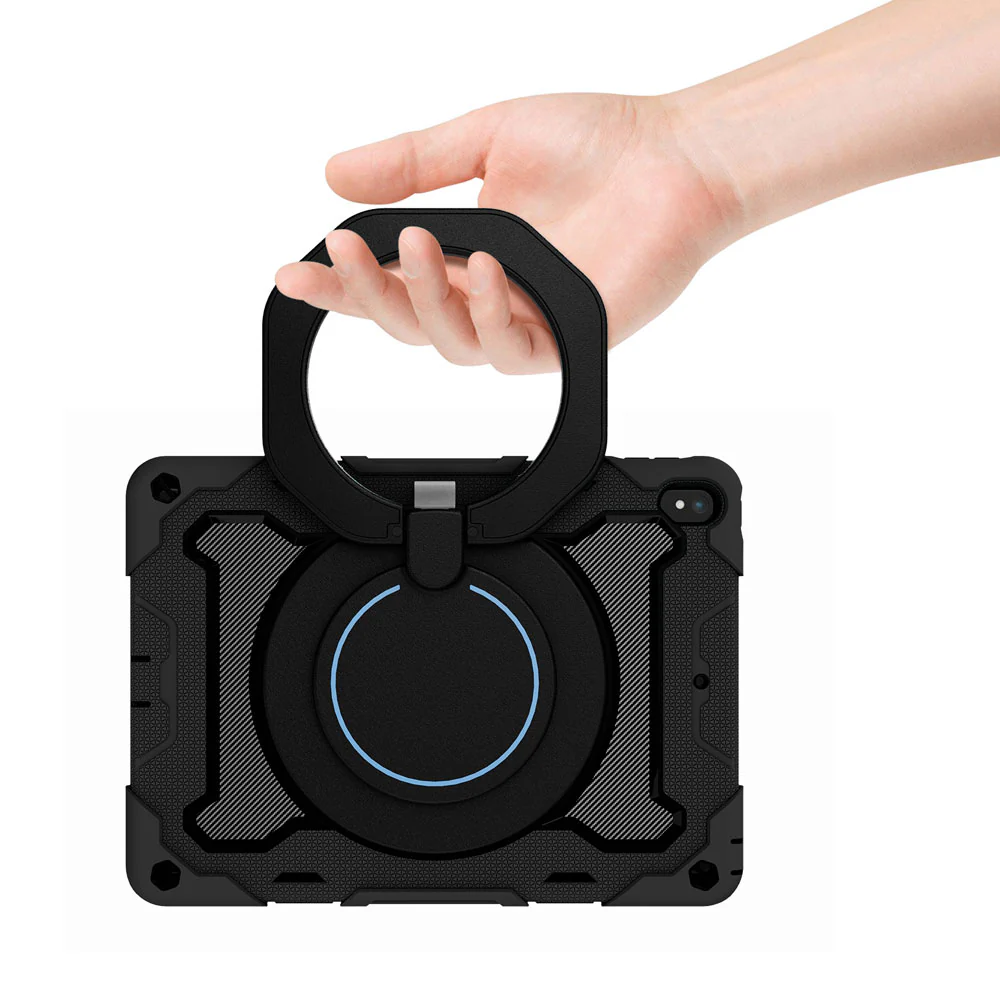 NON-iPad-PR3 | iPad Pro 10.5 2017 | Rugged Case with Kick-Stand & Folding Grip & Pencil Holder - Image 7