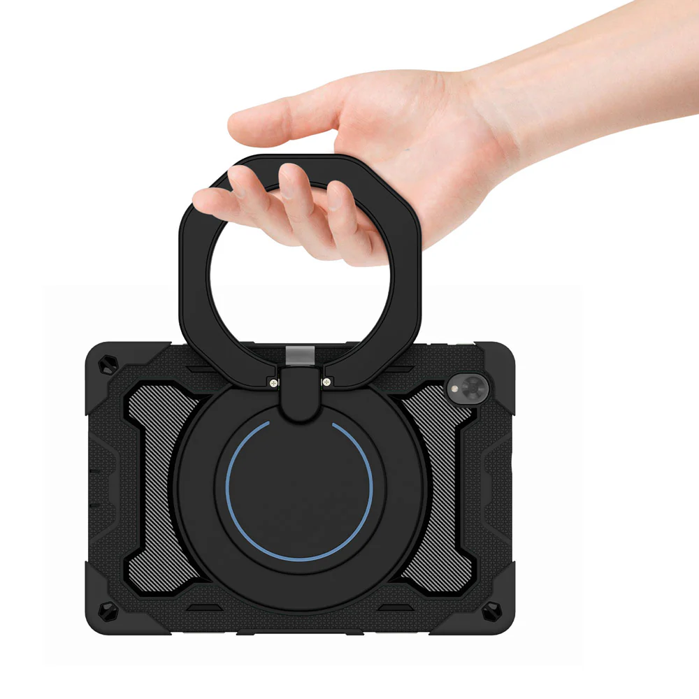 NON-LN-K10 | Lenovo Tab K10 ( TB-X6C6F/X/L TB-X6C6NBF/X/L ) | Rugged Case with Kick-Stand & Folding Grip & Pencil Holder - Image 7