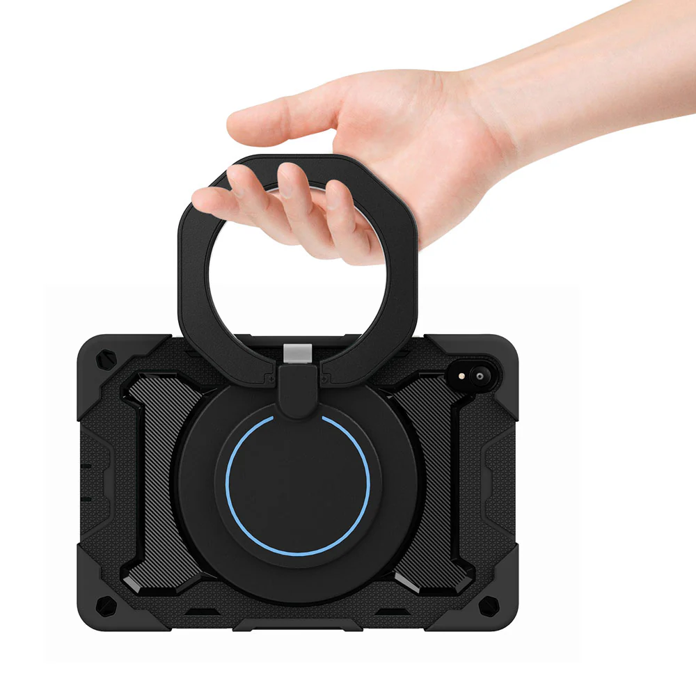 NON-LN-P11 | Lenovo Tab P11 Plus TB-J616 | Rugged Case with Kick-Stand & Folding Grip & Pencil Holder - Image 7