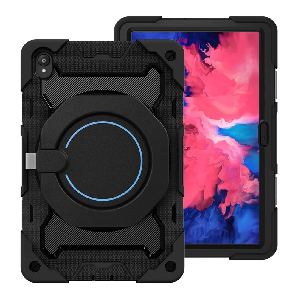 NON-LN-P11 | Lenovo Tab P11 TB-J606 | Rugged Case with Kick-Stand & Folding Grip & Pencil Holder