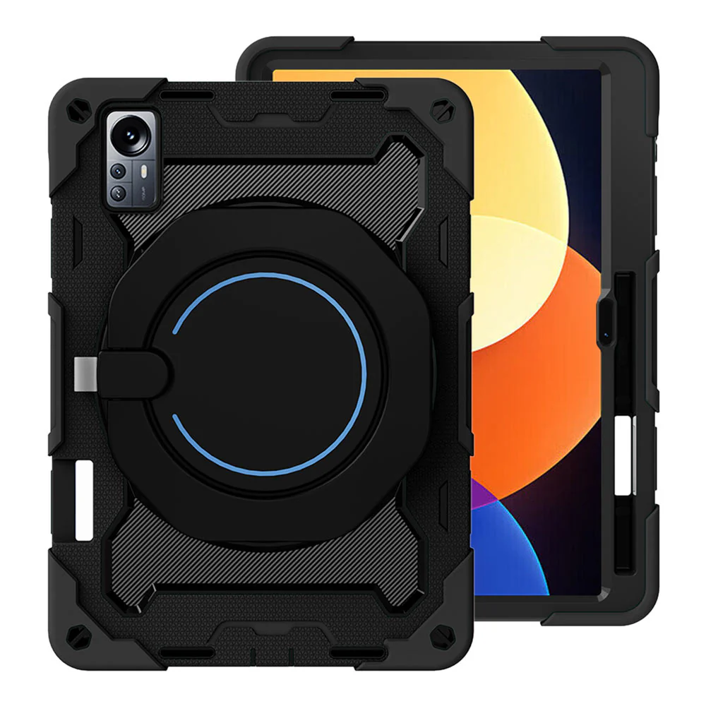 NON-Mi-PAD5P | Xiaomi Mi Pad 5 Pro 12.4" | Rugged Case with Kick-Stand & Folding Grip & Pencil Holder
