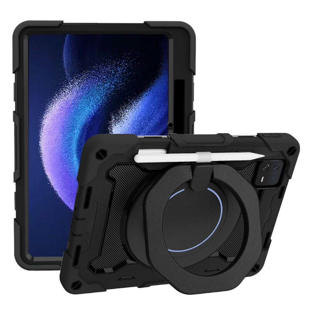 NON-Mi-PAD6 | Xiaomi Pad 6 / 6 Pro | Rugged Case with Kick-Stand & Folding Grip & Pencil Holder - Image 5