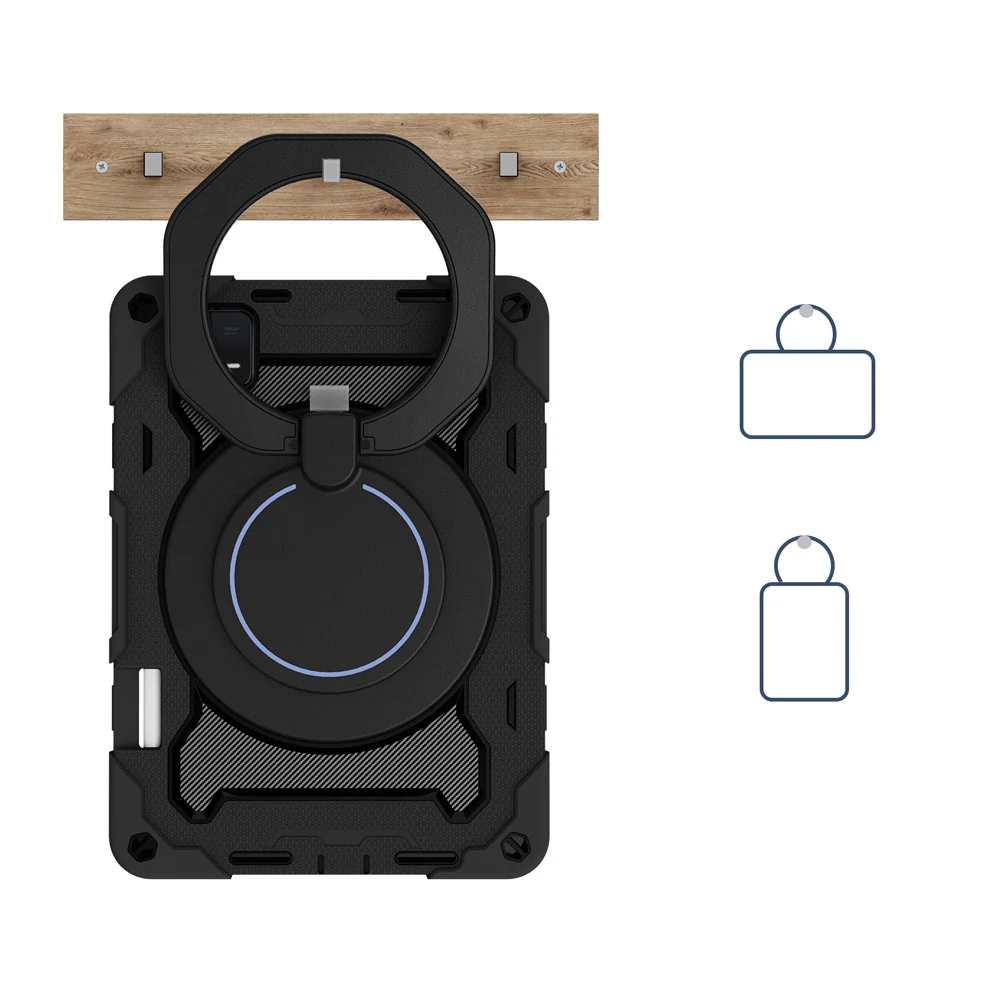 NON-Mi-PAD6 | Xiaomi Pad 6 / 6 Pro | Rugged Case with Kick-Stand & Folding Grip & Pencil Holder - Image 7