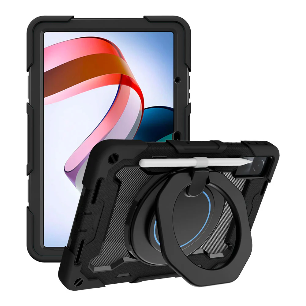 NON-Mi-RMP | Xiaomi Redmi Pad | Rugged Case with Kick-Stand & Folding Grip & Pencil Holder - Image 5